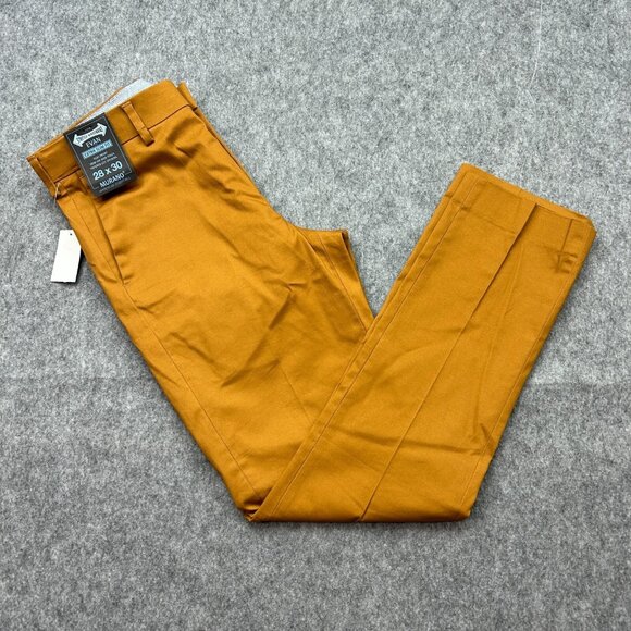 Murano Evan Extra Slim Fit Flat Front Pants Men's Size 28 X 30 Butterscotch NWT - Picture 1 of 13